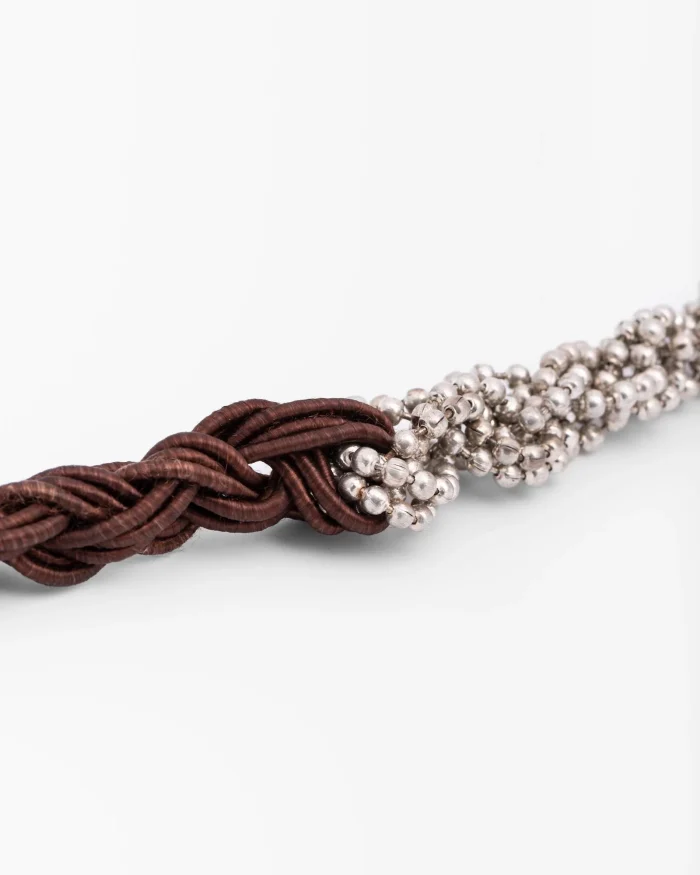 ALYSI COLLANA INTRECCIATA CON PERLINE