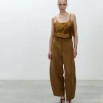 ALYSI PANTALONE BARREL IN LINO