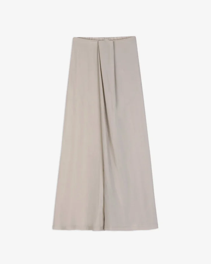 ALYSI PANTALONE DRAPPEGGIATO IN SETA color gesso