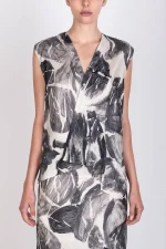 ALYSI TOP INCROCIATO IN SETA color nero