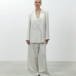 ALYSI BLAZER DOPPIOPETTO IN LINO color burro