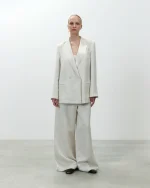 ALYSI BLAZER DOPPIOPETTO IN LINO color burro