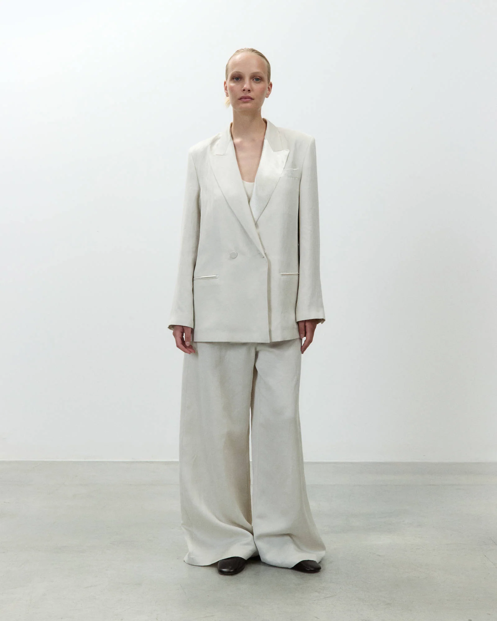 11484 ALYSI BLAZER DOPPIOPETTO IN LINO color burro