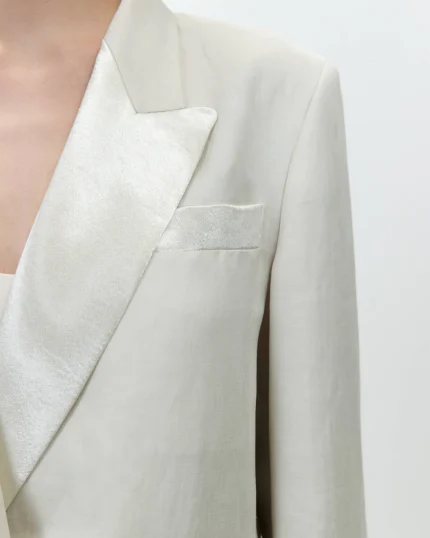 ALYSI BLAZER DOPPIOPETTO IN LINO color burro