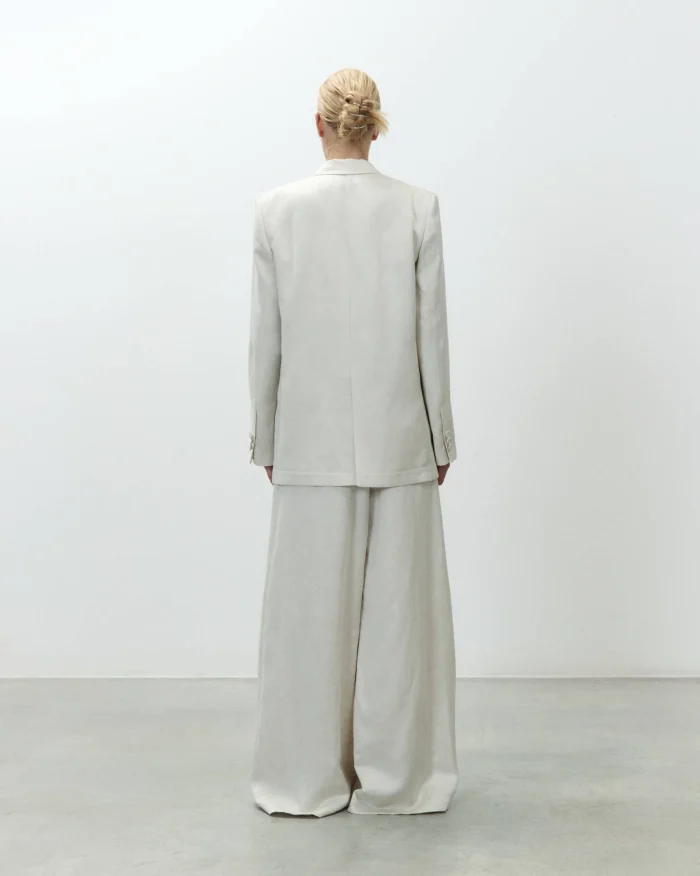 ALYSI BLAZER DOPPIOPETTO IN LINO color burro