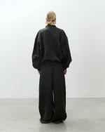 ALYSI BOMBER OVERSIZE IN LINO colore liquirizia