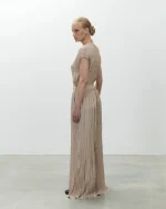 ALYSI PANTALONE WRINKLE AMPIO colore cipria