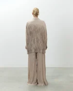 ALYSI CAMICIA VISCOSA CON FRANGE colore cipria