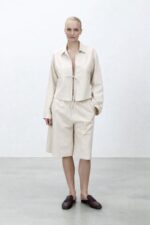 ALYSI GIACCA SOFT LEATHER colore gesso