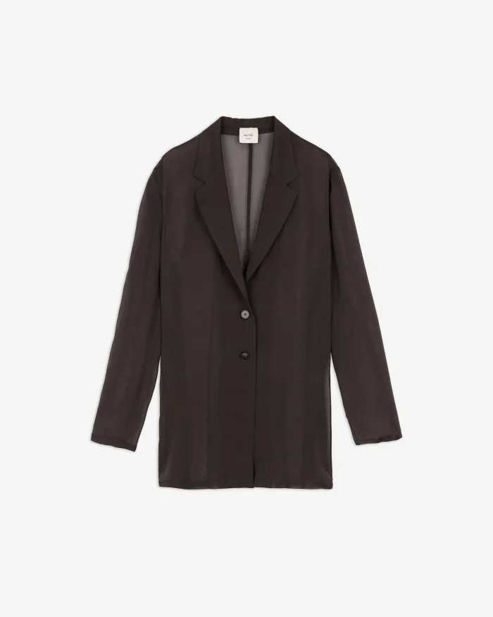 ALYSI GIACCA IN CHIFFON colore cioccolato