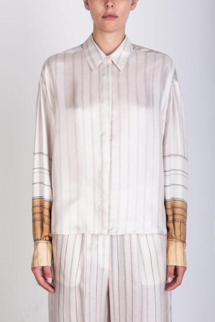 ALYSI CAMICIA PINSTRIPES colore gesso