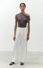 ALYSI PANTALONE TELA DI SETA CARROTT colore latte