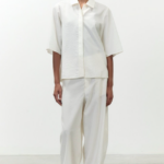 ALYSI CAMICIA TELA DI SETA CROPPED colore latte