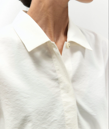 ALYSI CAMICIA TELA DI SETA CROPPED colore latte