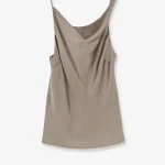 ALYSI TOP LIQUID SATIN ASIMMETRICO colore taupe