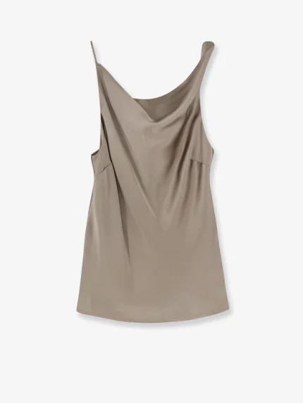 ALYSI TOP LIQUID SATIN ASIMMETRICO colore taupe
