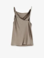 ALYSI TOP LIQUID SATIN ASIMMETRICO colore taupe