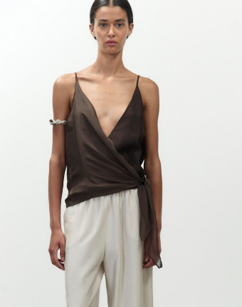 ALYSI TOP LIQUID STOUCH INCROCIATO colore cioccolato