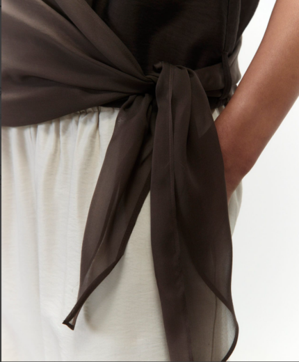 ALYSI TOP LIQUID STOUCH INCROCIATO colore cioccolato