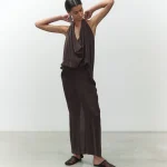 ALYSI ABITO FOUNDATION ASIMMETRICO colore cioccolato