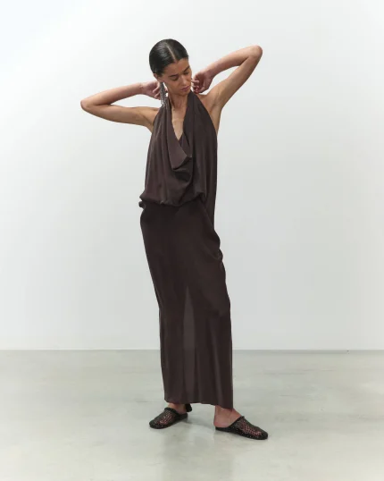 ALYSI ABITO FOUNDATION ASIMMETRICO colore cioccolato