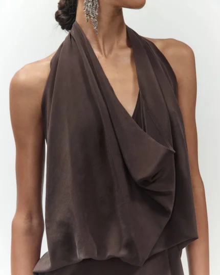 ALYSI ABITO FOUNDATION ASIMMETRICO colore cioccolato