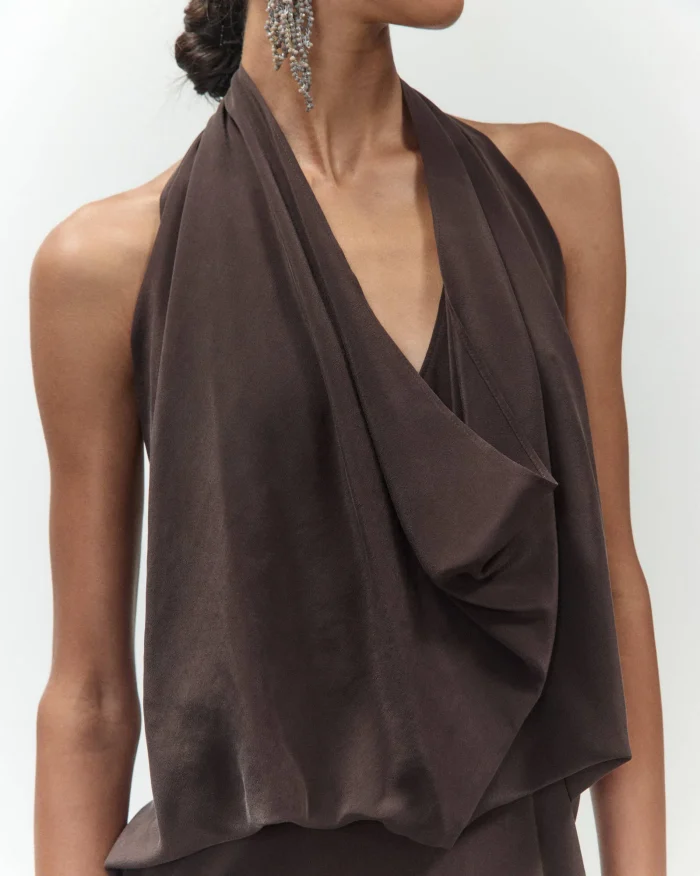 ALYSI ABITO FOUNDATION ASIMMETRICO colore cioccolato