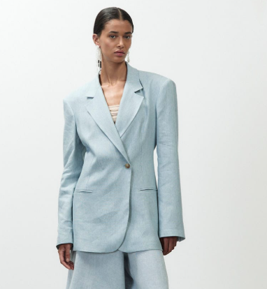 ALYSI BLAZER VISCO MELANGE COSTRUITO colore acqua