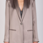 ALYSI BLAZER SCIVOLA LIQUID SATIN colore taupe