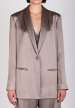 ALYSI BLAZER SCIVOLA LIQUID SATIN colore taupe