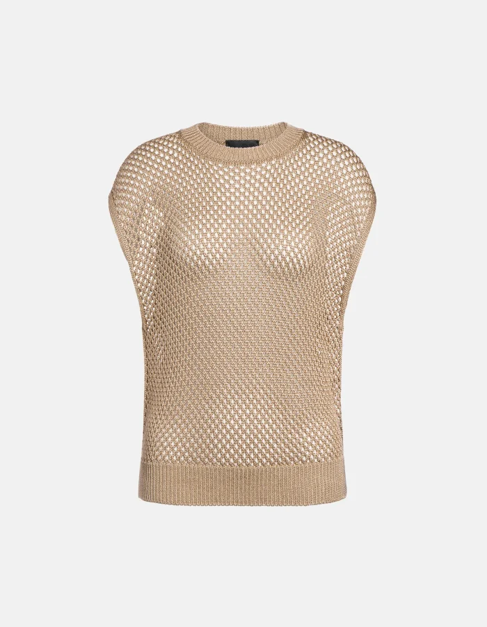 DONDUP Gilet girocollo regular in cordonetto traforato