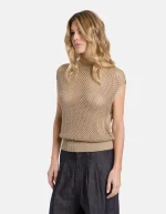 DONDUP Gilet girocollo regular in cordonetto traforato