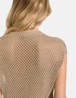 DONDUP Gilet girocollo regular in cordonetto traforato