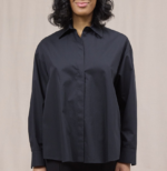 DONDUP Camicia over in gabardina tinto filo colore nero