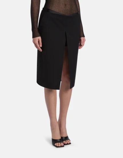 DONDUP Gonna corta in gabardina colore nero