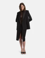 DONDUP Gonna corta in gabardina colore nero