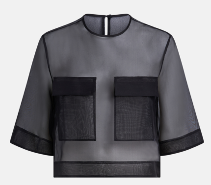 DONDUP top in seta colore nero