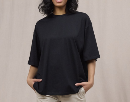 DONDUP T-shirt girocollo over in jersone colore nero