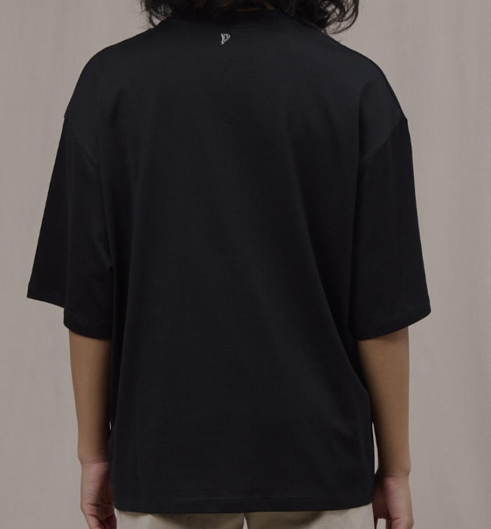 DONDUP T-shirt girocollo over in jersone colore nero