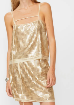 Isabelle Blanche minigonna in paillettes oro
