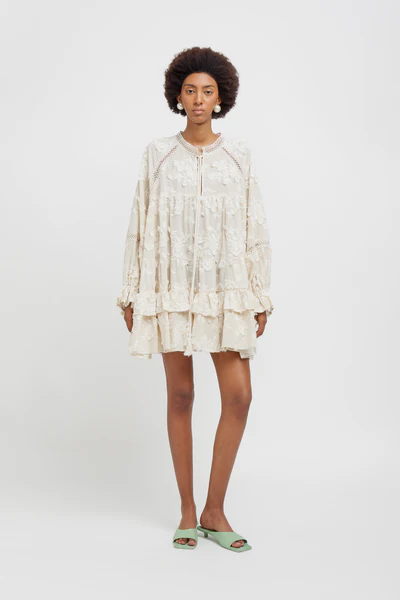 Weili Zheng Mini abito grembiule colore bianco