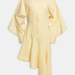 Weili Zheng Abito midi in popeline colore banana