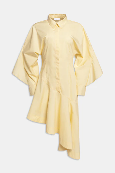 Weili Zheng Abito midi in popeline colore banana