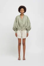 Weili Zheng Bomber in nylon colore SAGE GREEN