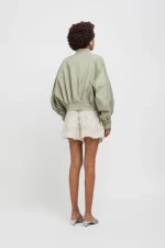 Weili Zheng Bomber in nylon colore SAGE GREEN