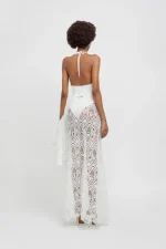 Weili Zheng Gonna a sirena in macrame colore bianco