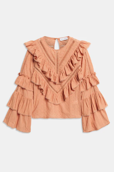 Weili Zheng Blusa boho colore corallo