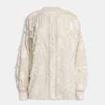 Weili Zheng Camicia in mussola ricamata colore bianco