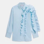 Weili Zheng Camicia con ruches colore celeste