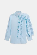 Weili Zheng Camicia con ruches colore celeste
